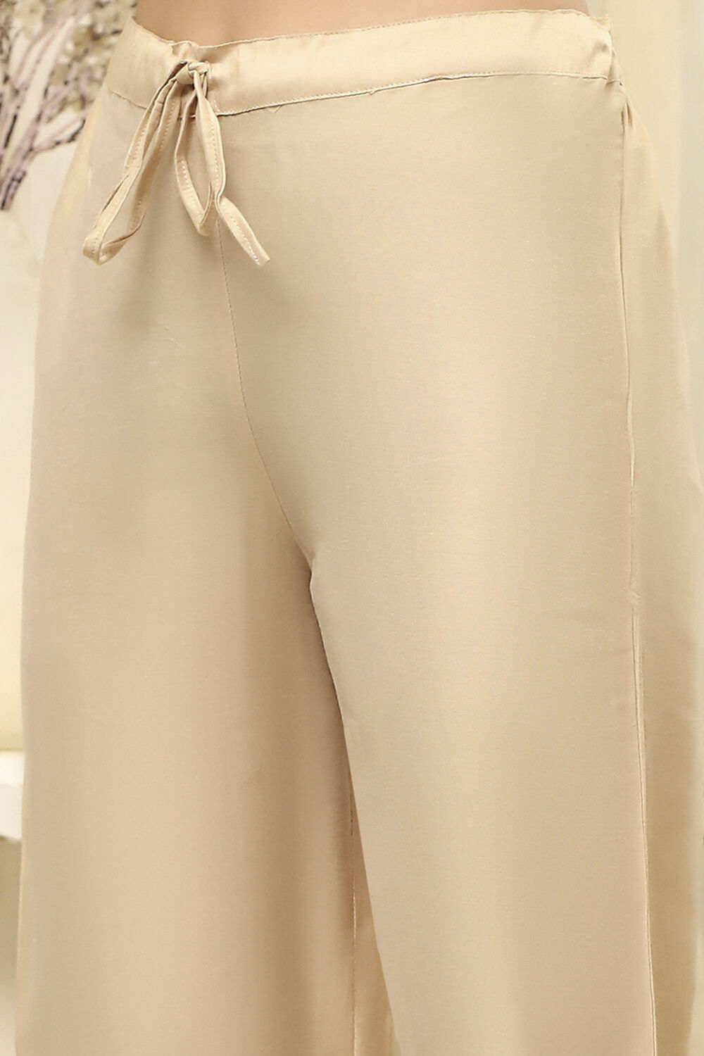 Beige Cotton Machine-Embroidered Unstitched Suit Set image number 3