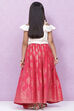 Berry Red Viscose Lehenga Set image number 4