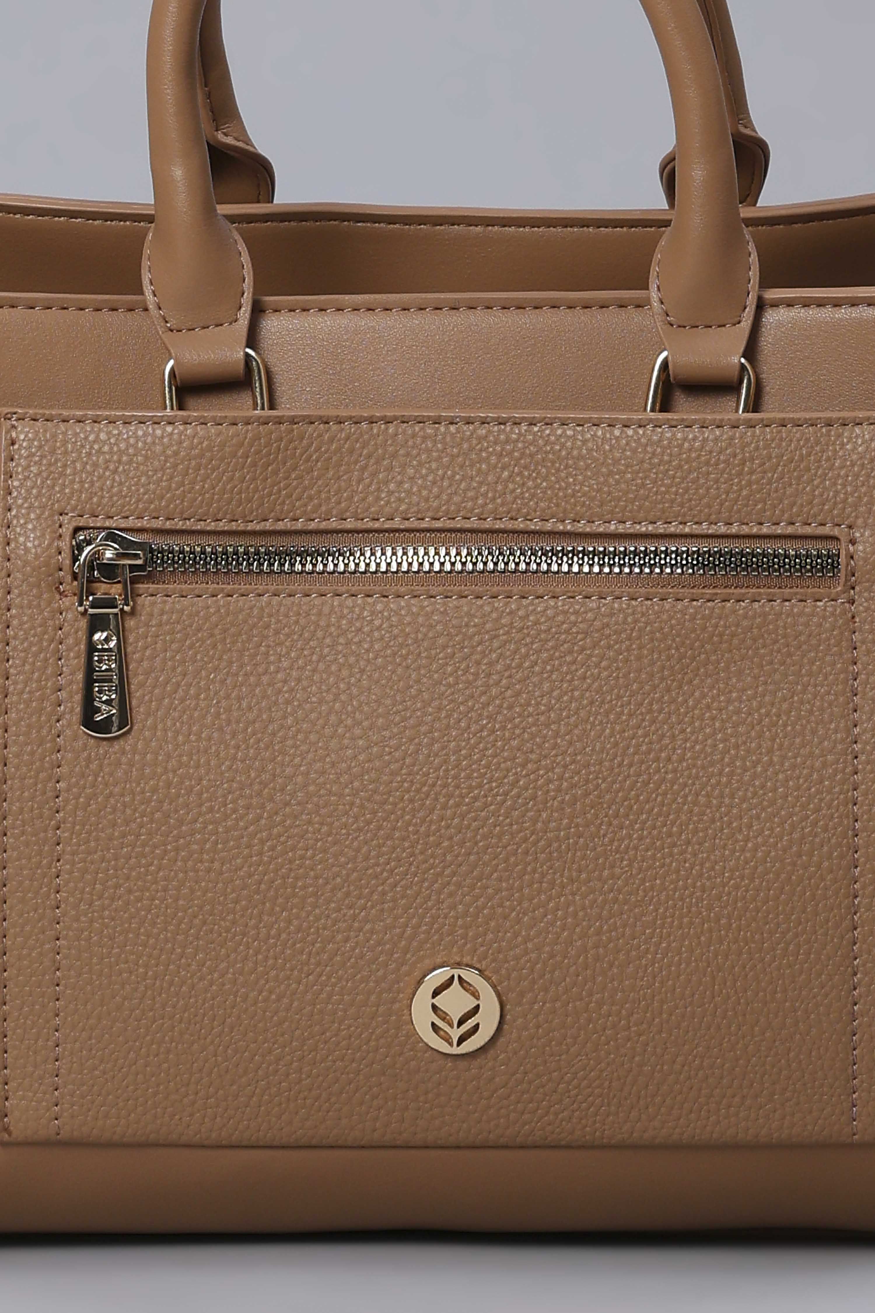 Brown PU Satchel image number 6