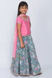 Light Pink Art Silk Straight Lehenga Set image number 2