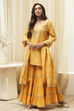 Ochre Yellow Embroidered Straight Suit Set image number 3