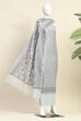 Beige Cotton Printed Embroidered Unstitched Suit Set image number 4