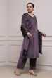 Lavender Polyester Straight Dyed Suit Set image number 5