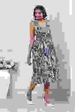 Blue Cotton Kalidar Dress image number 4