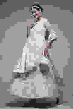 Cream Nylon Anarkali Suit Set image number 0