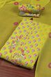Lime Green Cotton Printed Embroidered Unstitched Suit Set image number 0