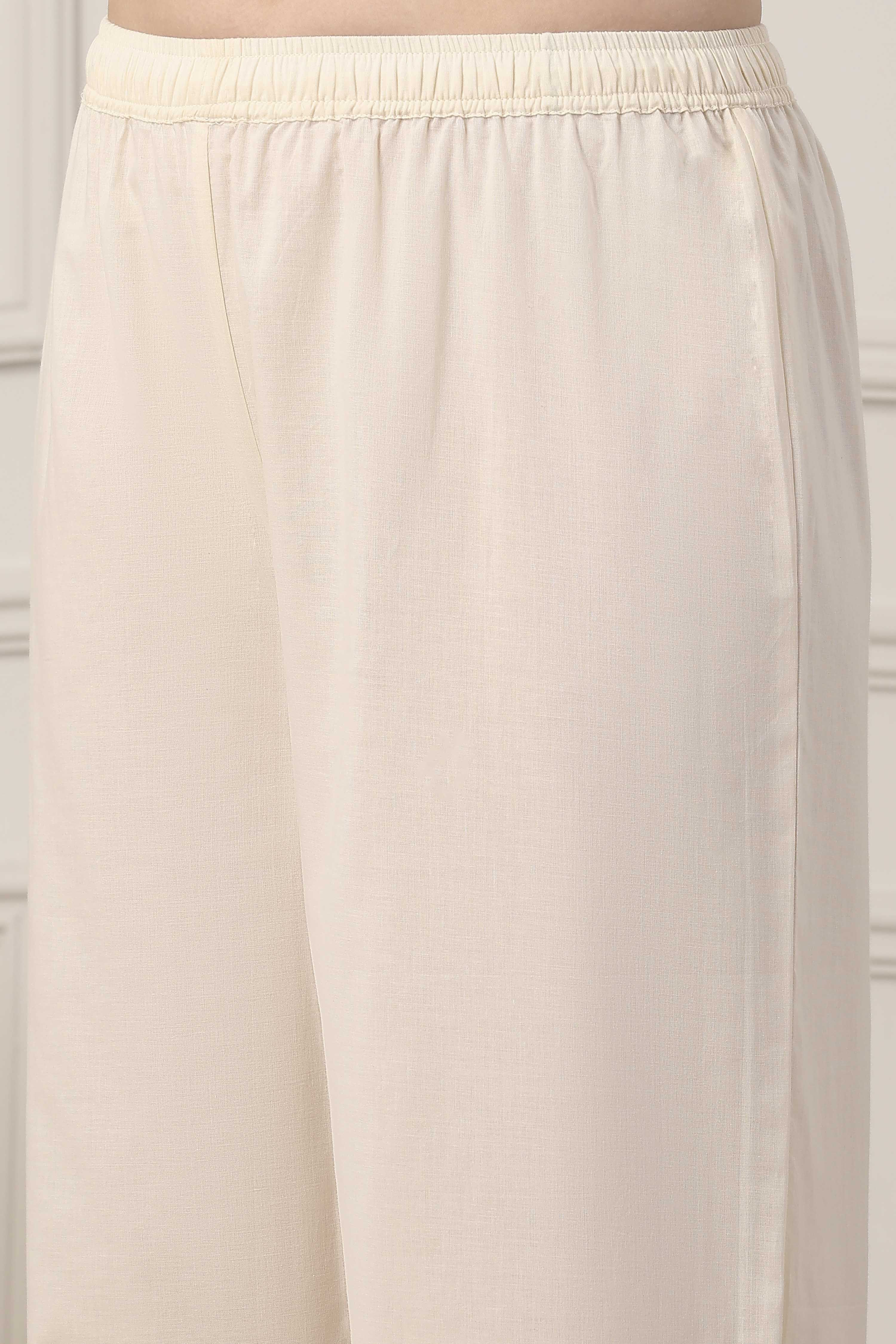 White Cotton Anarkali Suit Set image number 2