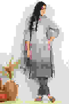 Blue Linen Printed Unstitched Suit Set image number 1