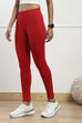 Red Cotton Blend Solid Anklets image number 2