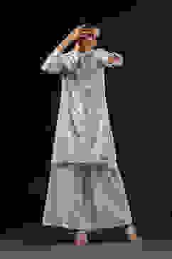 Rohit Bal Off White Cotton Silk Straight Printed Suit Set image number 0