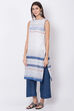 White Cotton Straight Printed Kurta image number 2