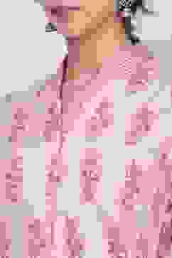 Peach Straight Kurta Palazzo Suit Set image number 1