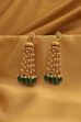 Green Gold Plated Brass Jhumkas image number 0