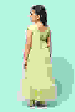 Green Nylon Embroidered Suit Set image number 5