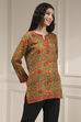 Mustard Red Polyester Straight Printed Short Kurta image number 4