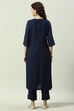 Plum Printed Rayon Straight Kurta Regular Pants Suit Set image number 4