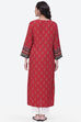 Rust LIVA Straight Printed Kurta image number 4