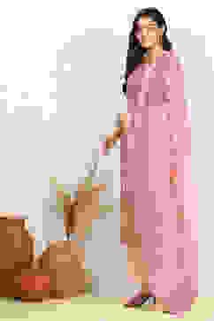 Pink Cotton Digital Print Unstitched Suit Set image number 4