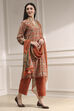 Blue Printed Straight Suit Set image number 5