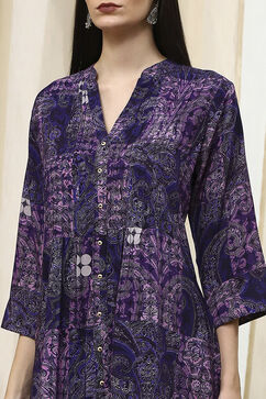 Indigo Blue Viscose Rayon Straight Printed Kurta image number 1