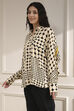 Ivory Viscose Asymmetric Printed Top image number 2