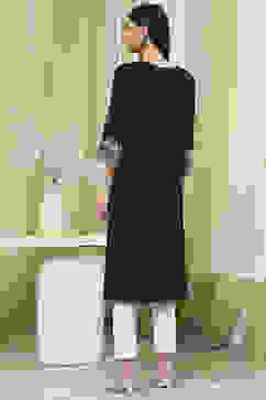 Black Printed Straight Kurta image number 3