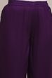 Purple Viscose Straight Printed Suit Set image number 2