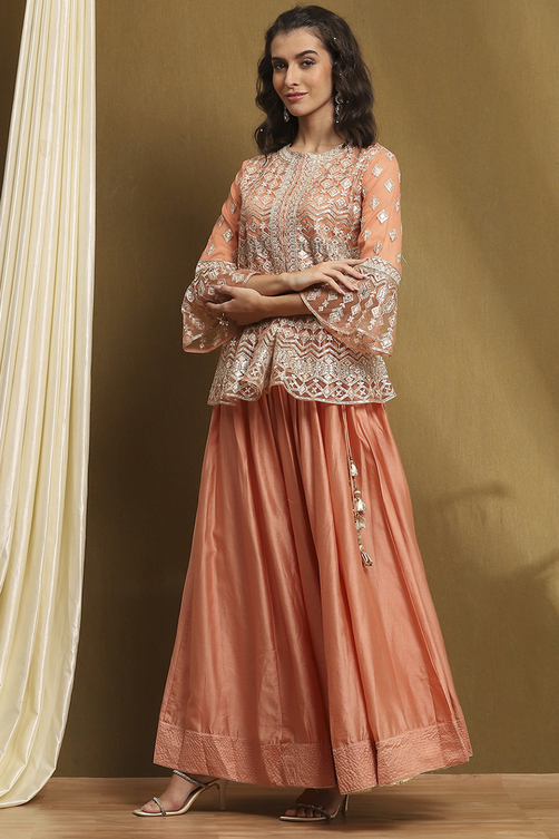 Peplum Kurta Lehenga Set