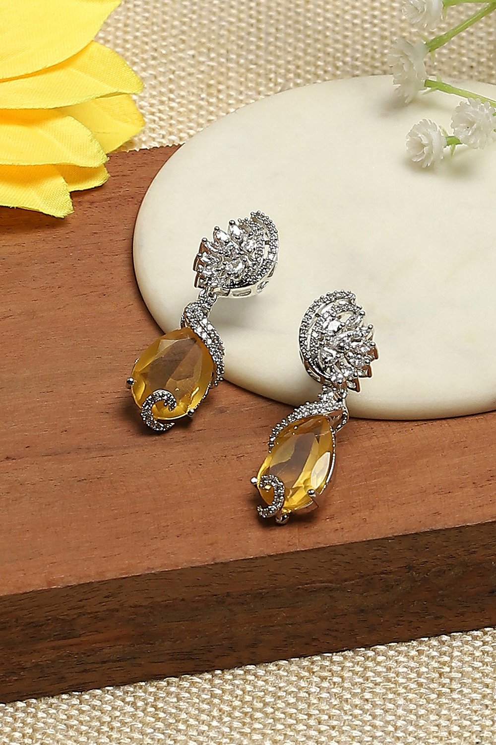 Yellow Brass Danglers image number 0