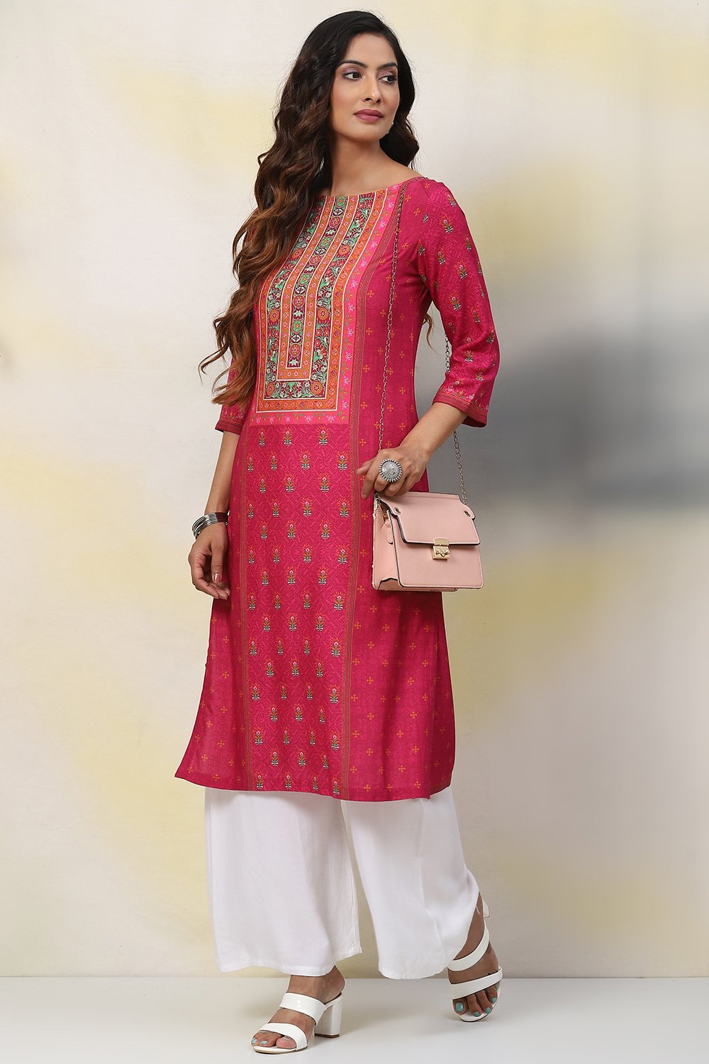 Mustard Straight Rayon Kurta image number 0