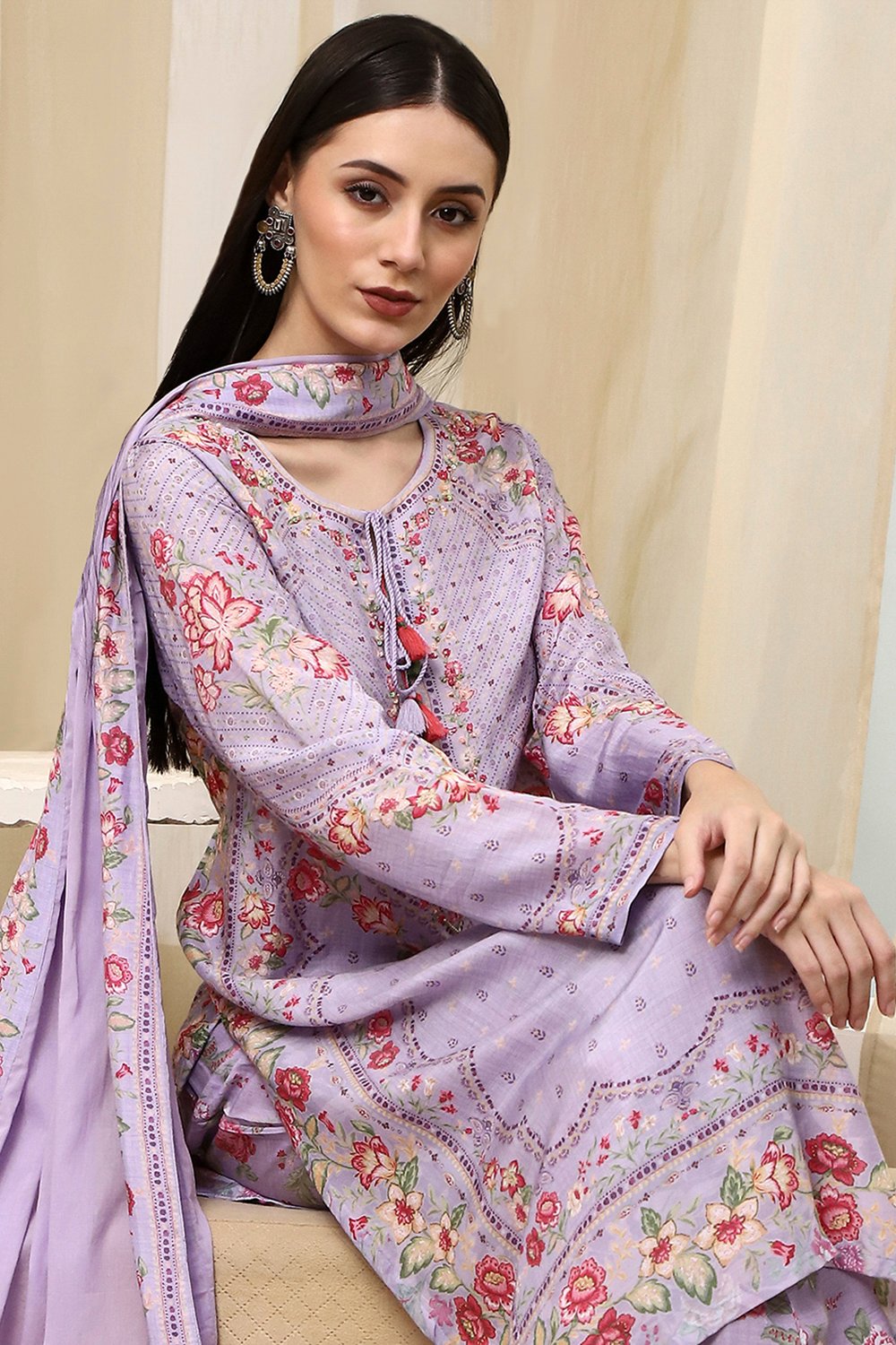 Pista Green Modal Blend Straight Suit Set image number 7