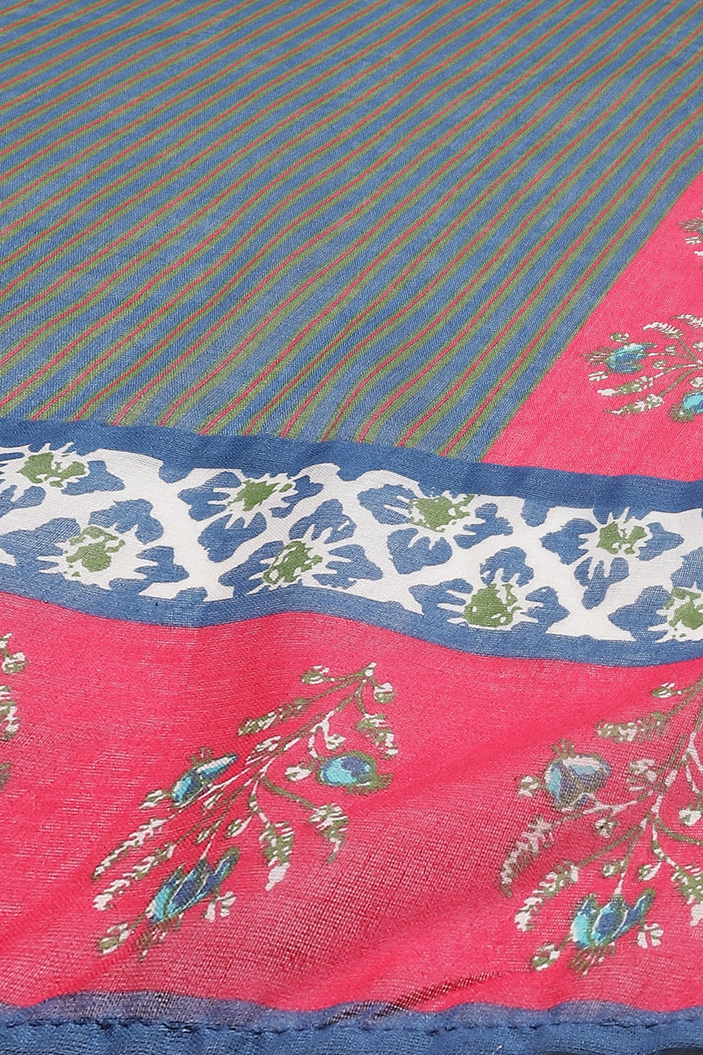 Blue Cotton Straight Suit Set image number 7