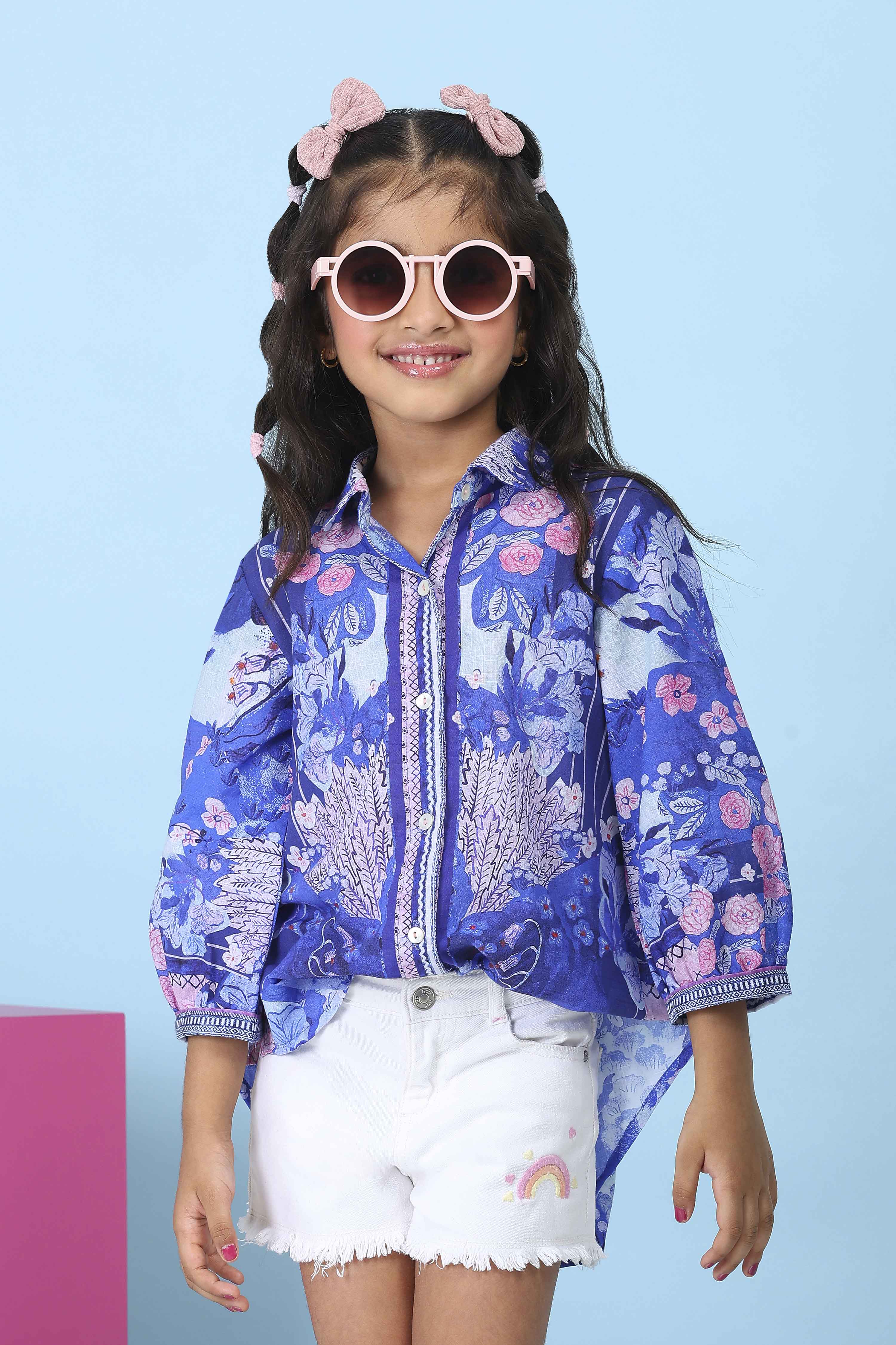 Blue Cotton Printed Shirt image number 5