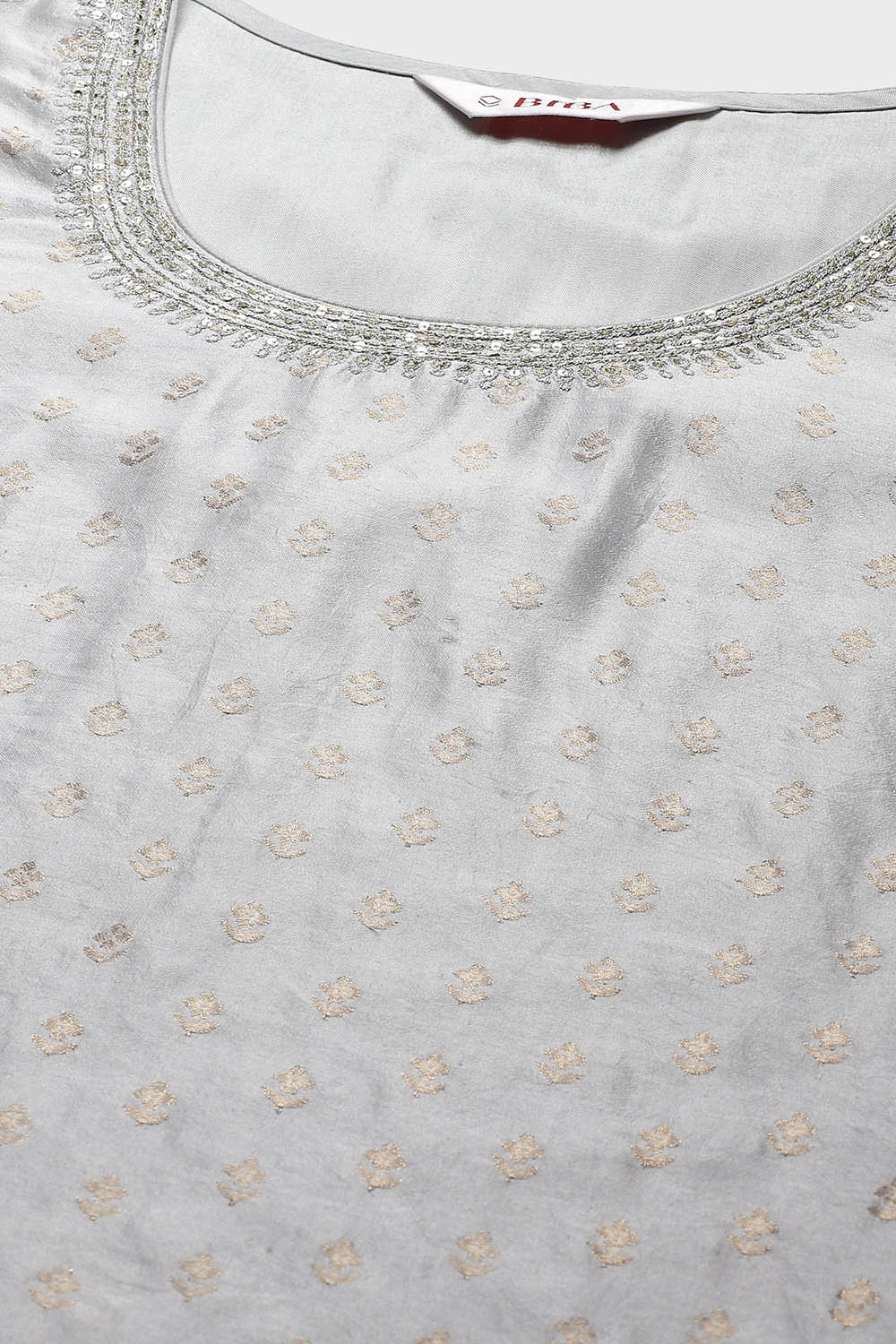Powder Blue Poly Metallic Straight Suit Set image number 1