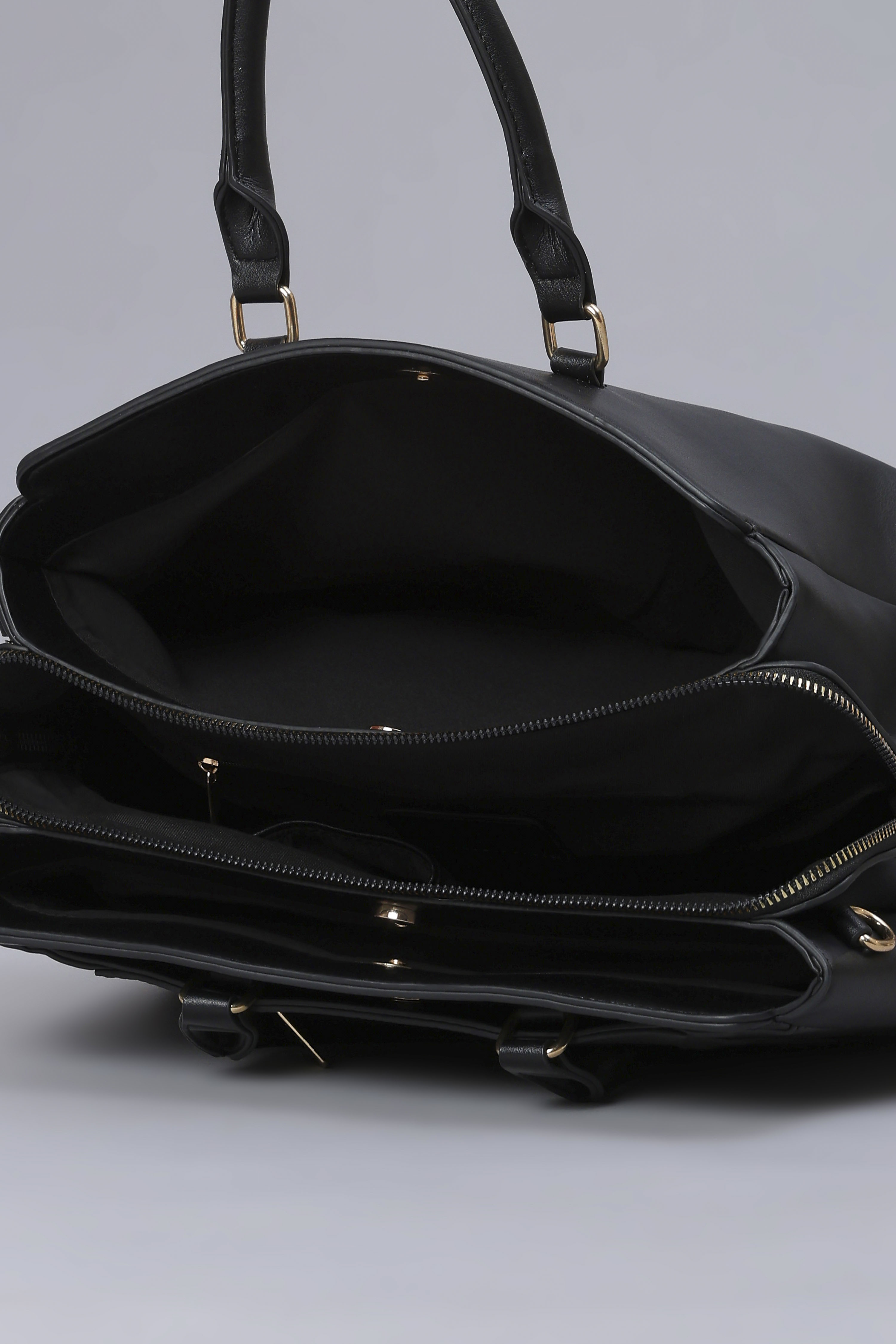 Black PU Satchel image number 5