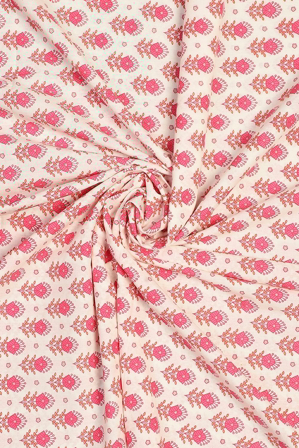 Pink Cotton Unstitched Suit Set image number 1