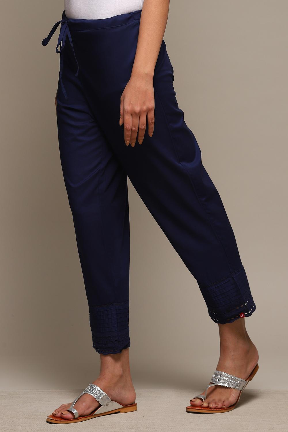 Off White Cotton Regular Pants image number 2