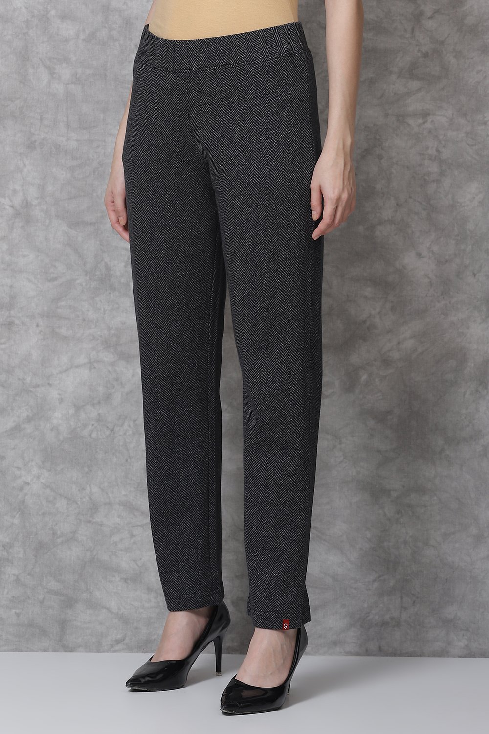 Navy Straight Cotton Pants image number 2