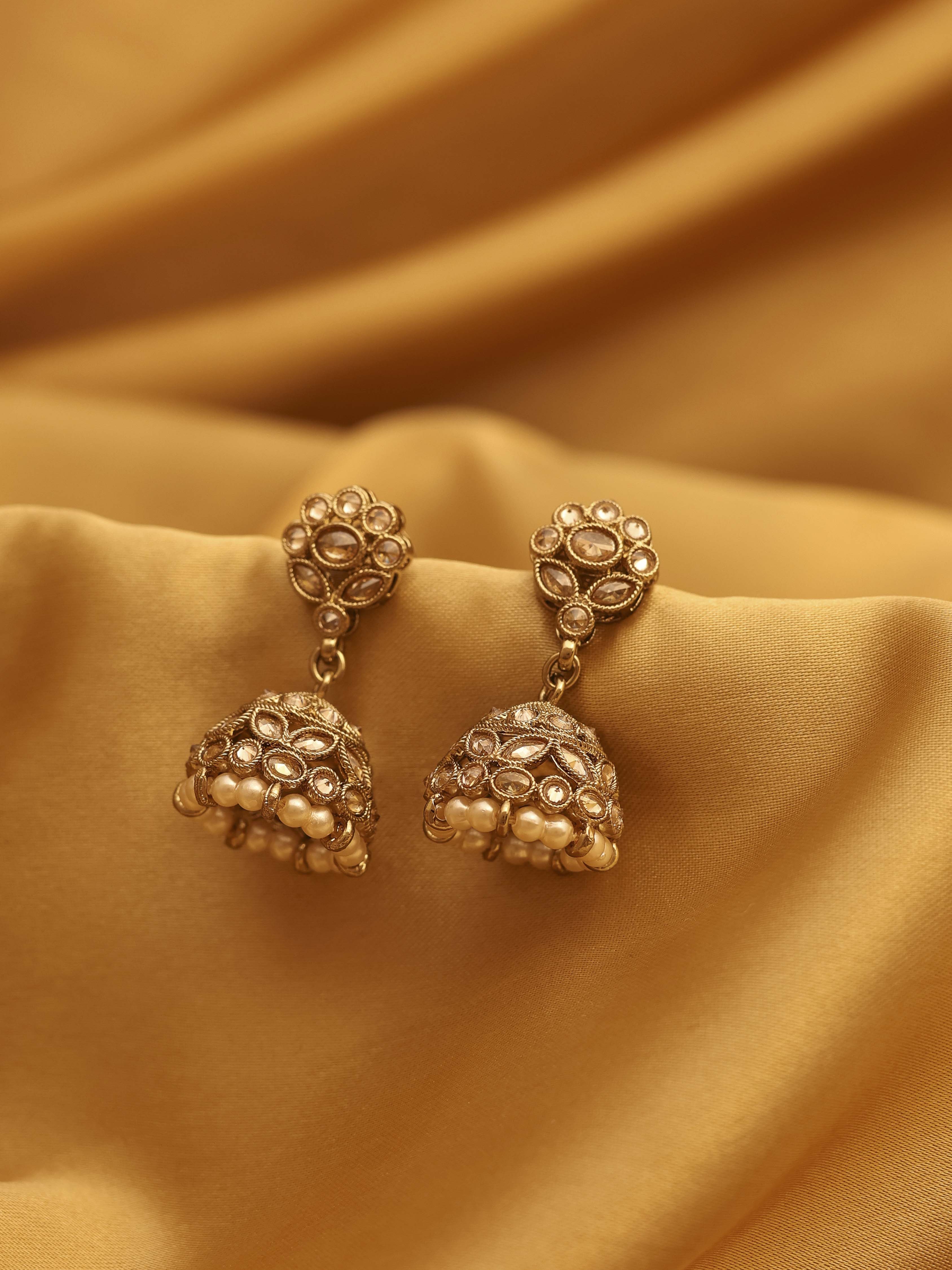 Pearl Brass Jhumka image number 0