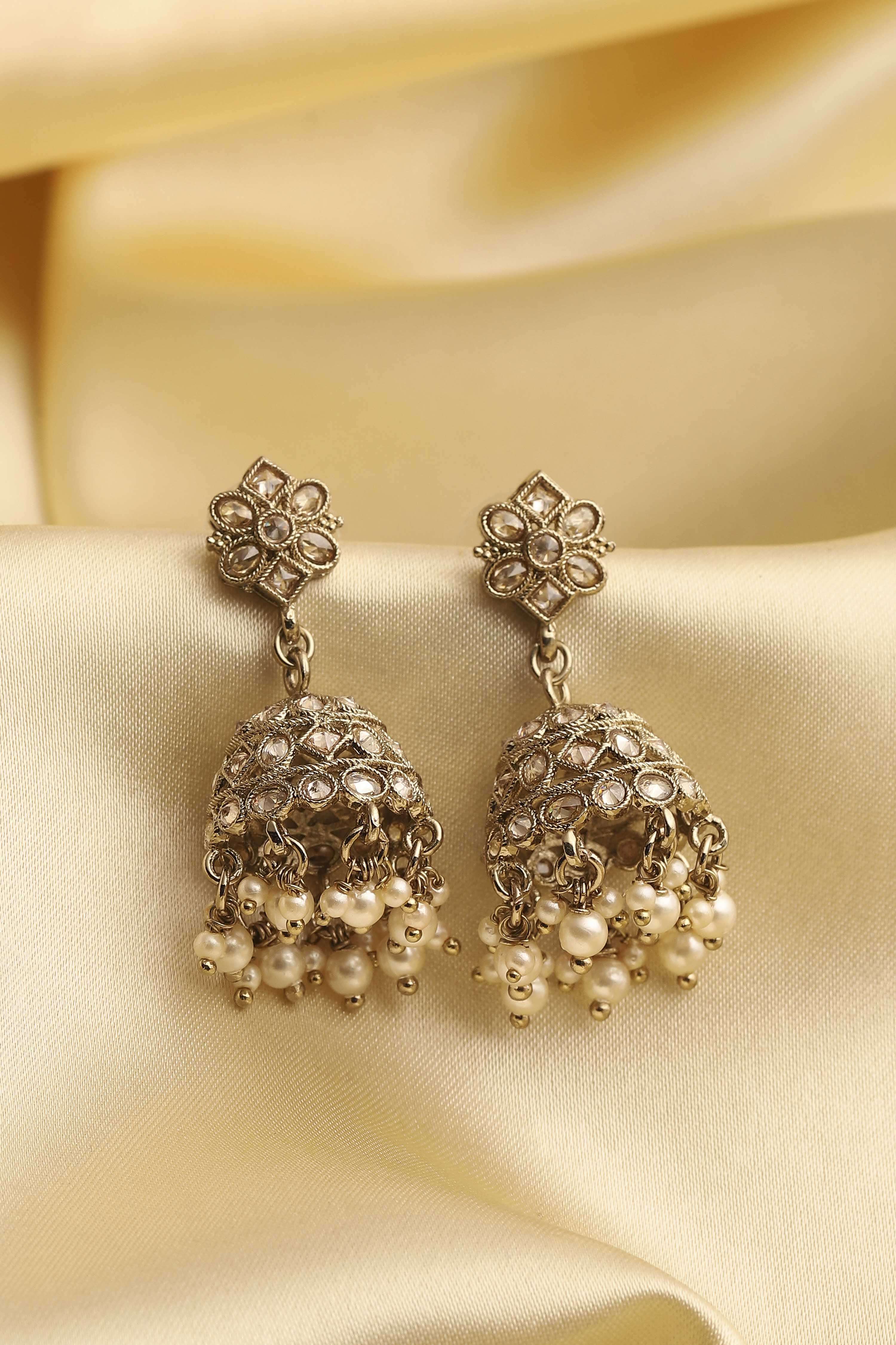 Champagne Alloy Jhumka image number 0