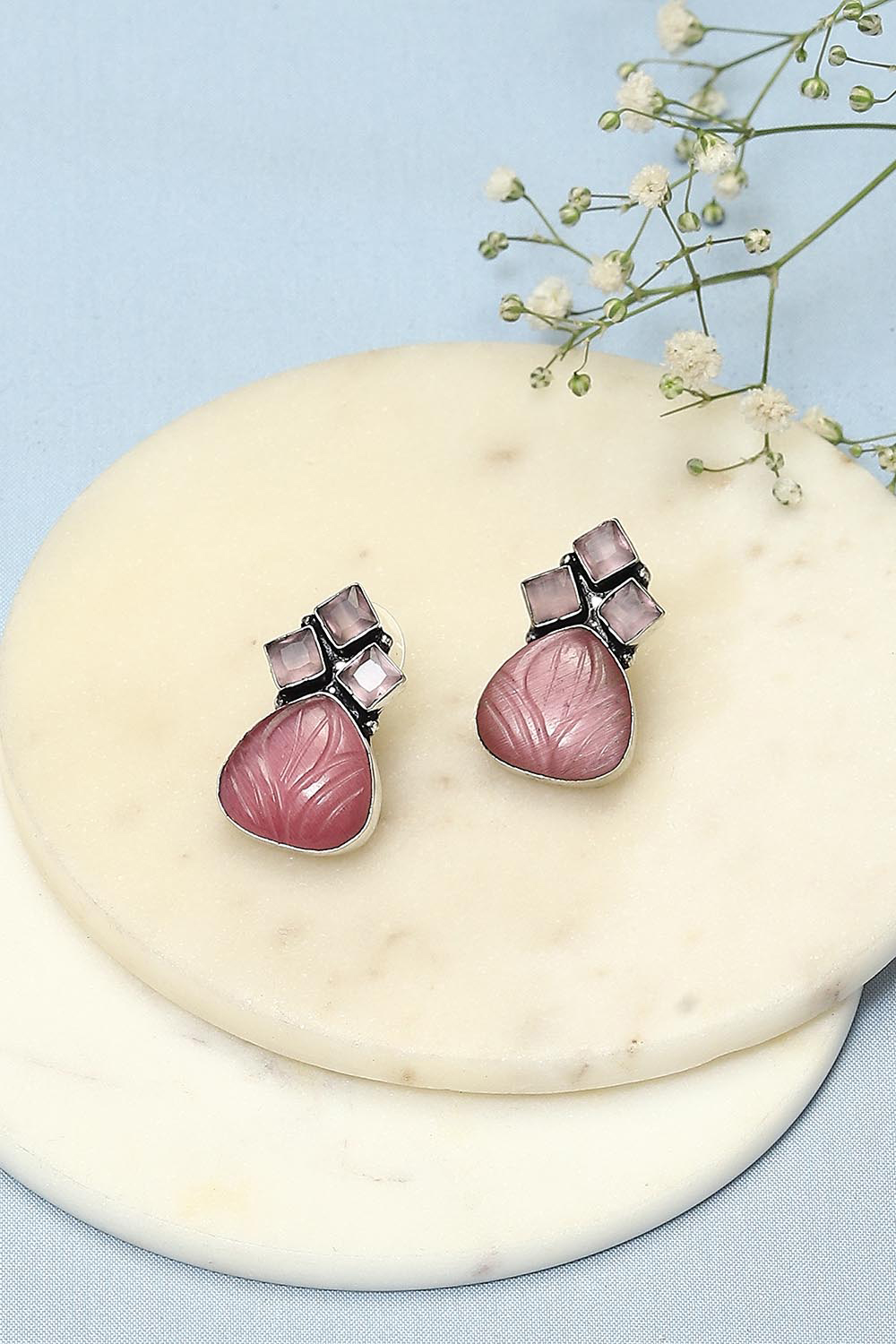 Light Pink Brass Earrings image number 0