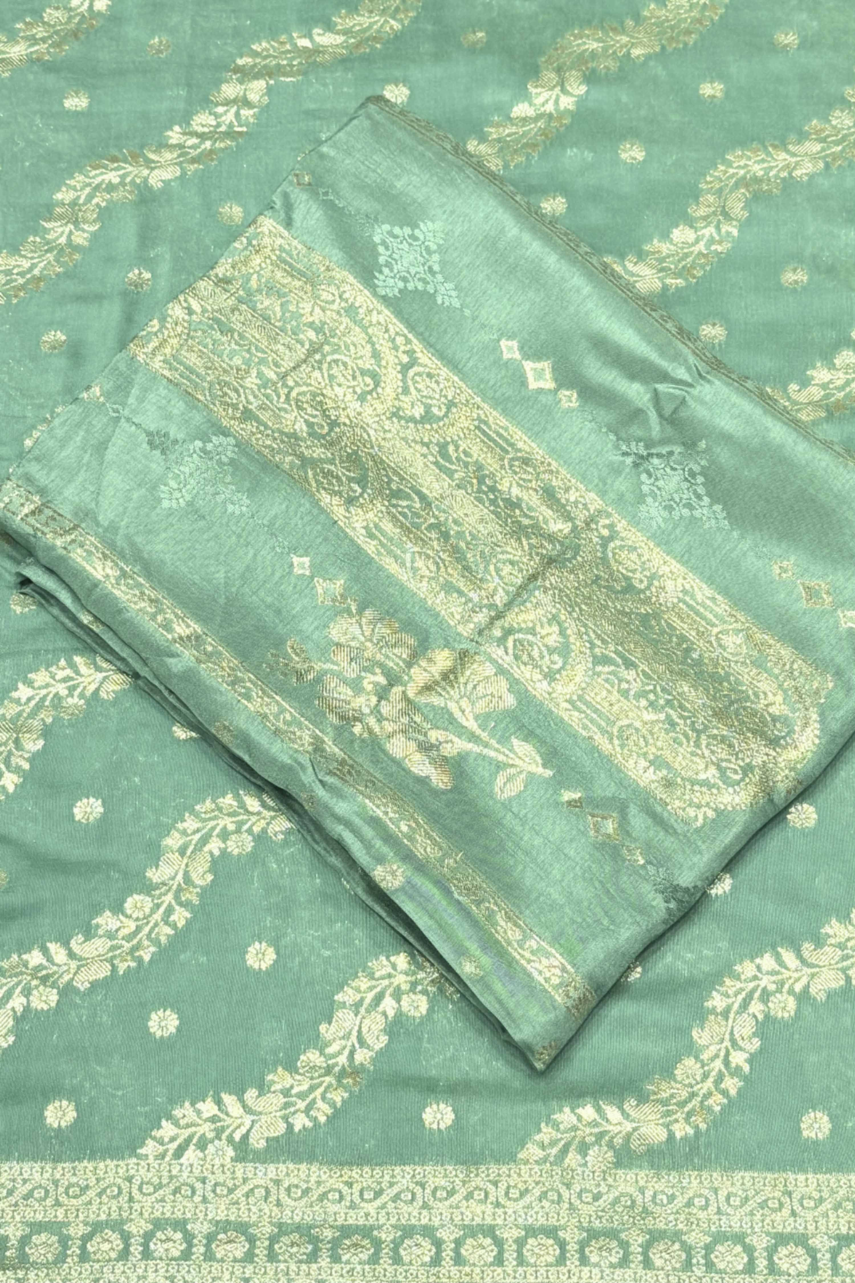 Purple Jacquard Traditional Weaving Unstitched Suit Set image number 1
