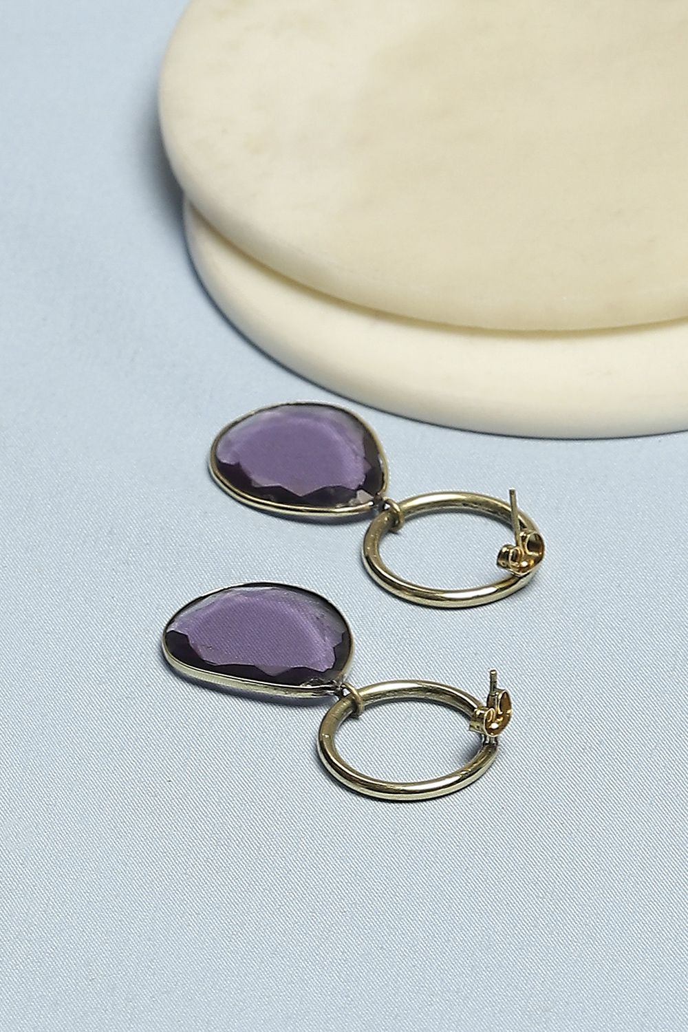 Purple Brass Danglers image number 2