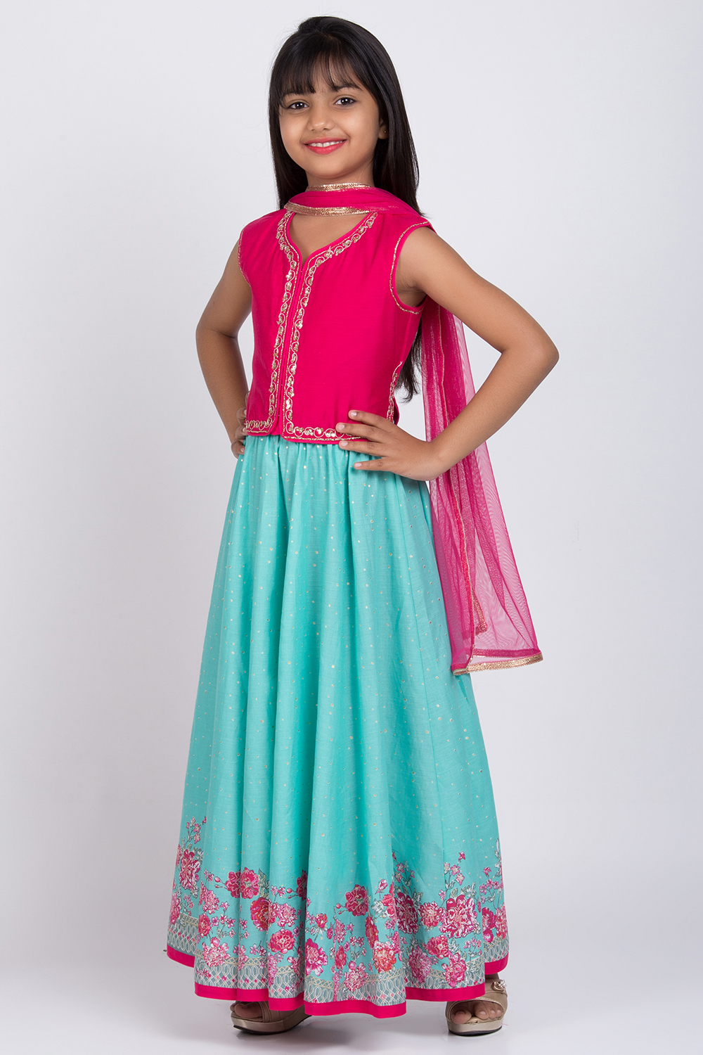Pink Poly Modal Lehenga Set image number 2