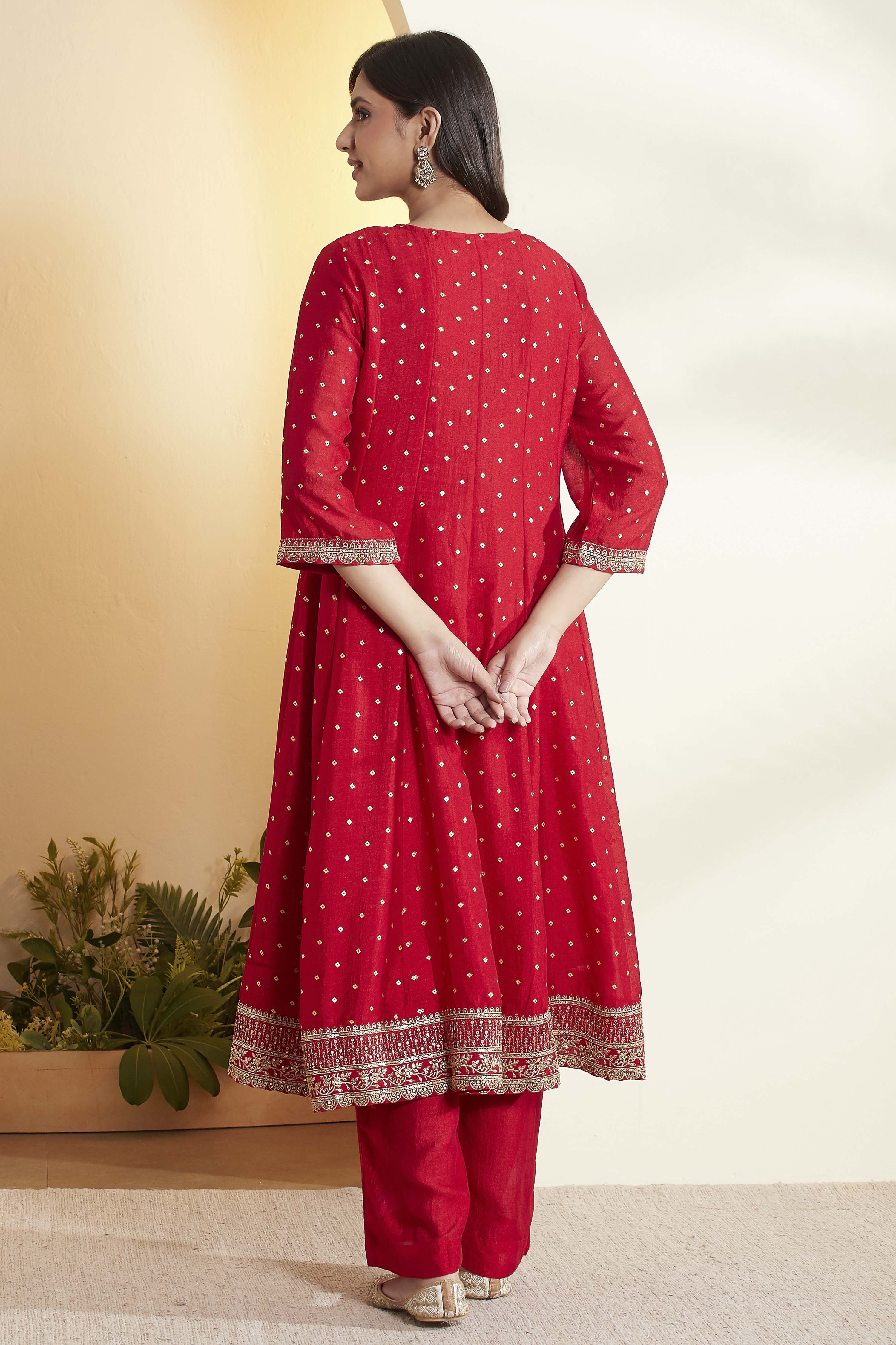 Blue Cotton Kalidar Suit Set image number 6