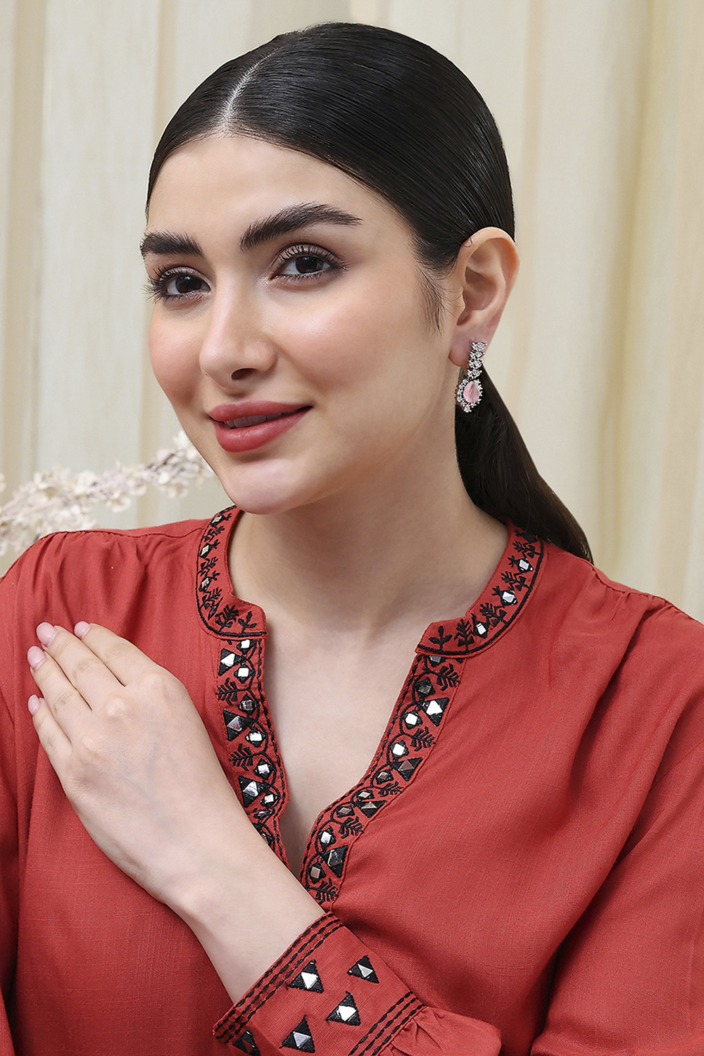 Light Pink Alloy Drop & Danglers image number 3