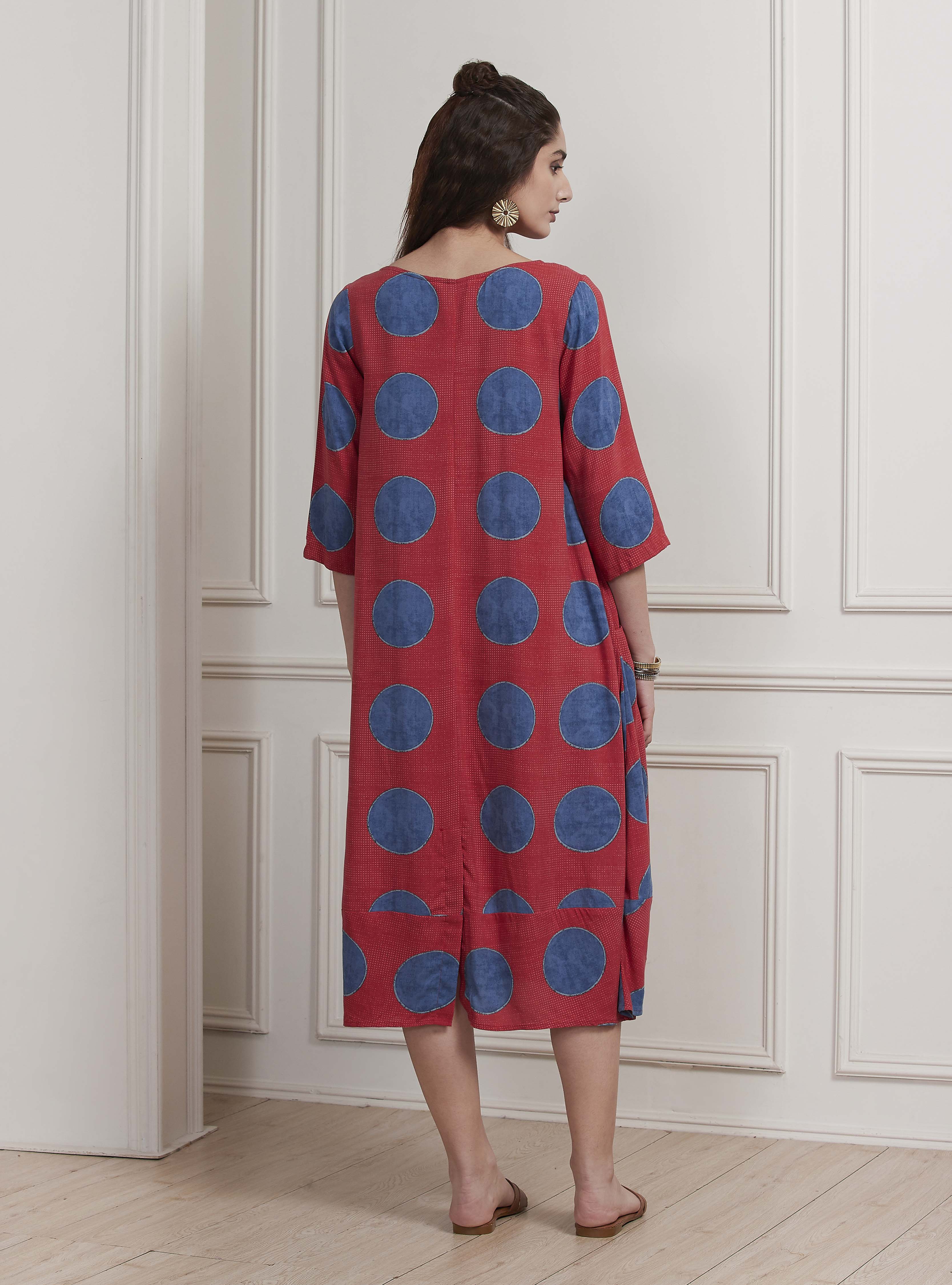 Mustard Yellow Printed A-Line Dress image number 3