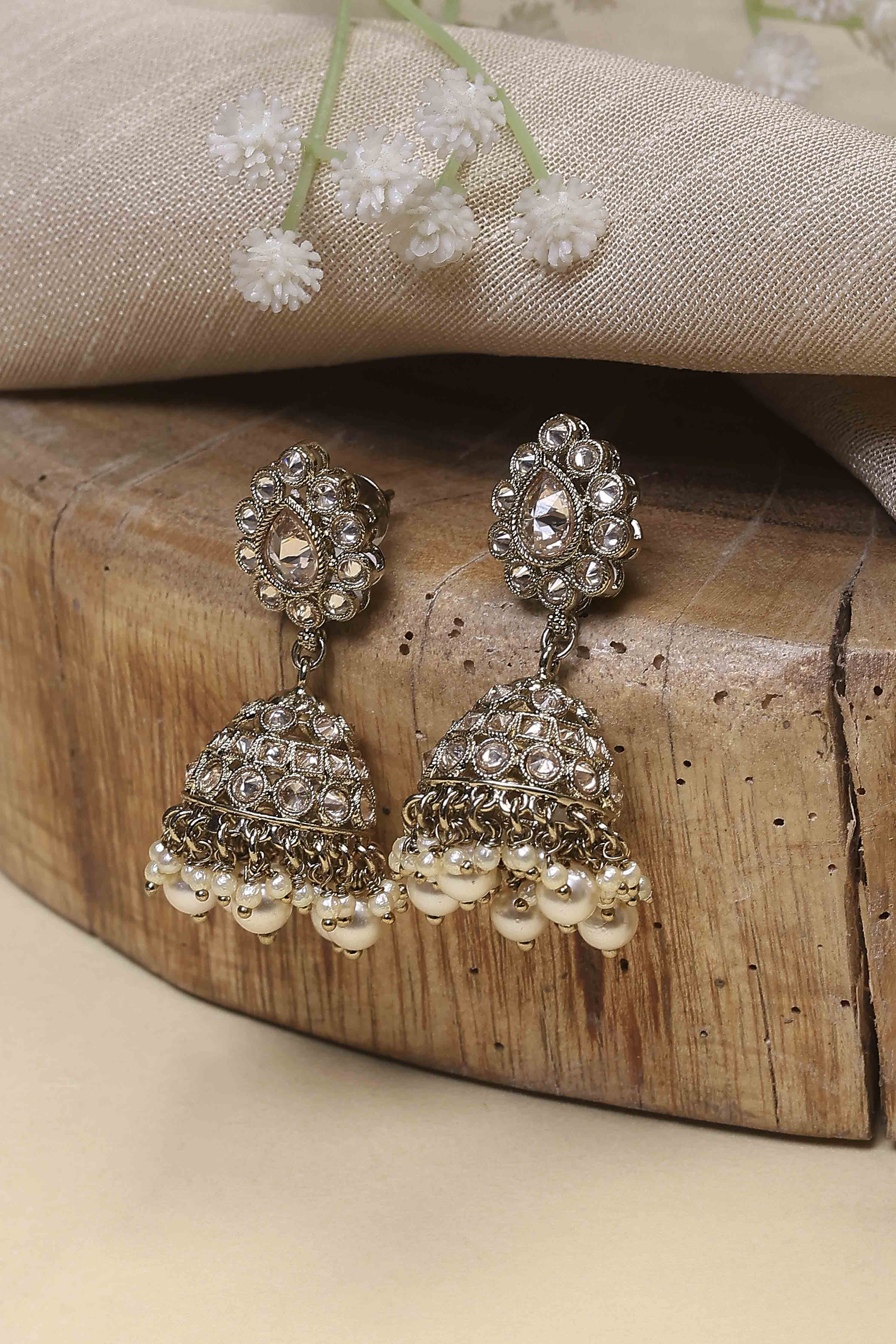 White Brass Jhumka image number 0