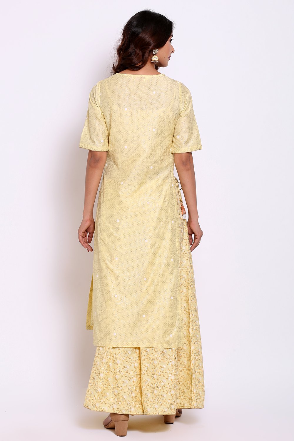 Onion Pink Art Silk Straight Kurta Sharara Suit Set image number 5