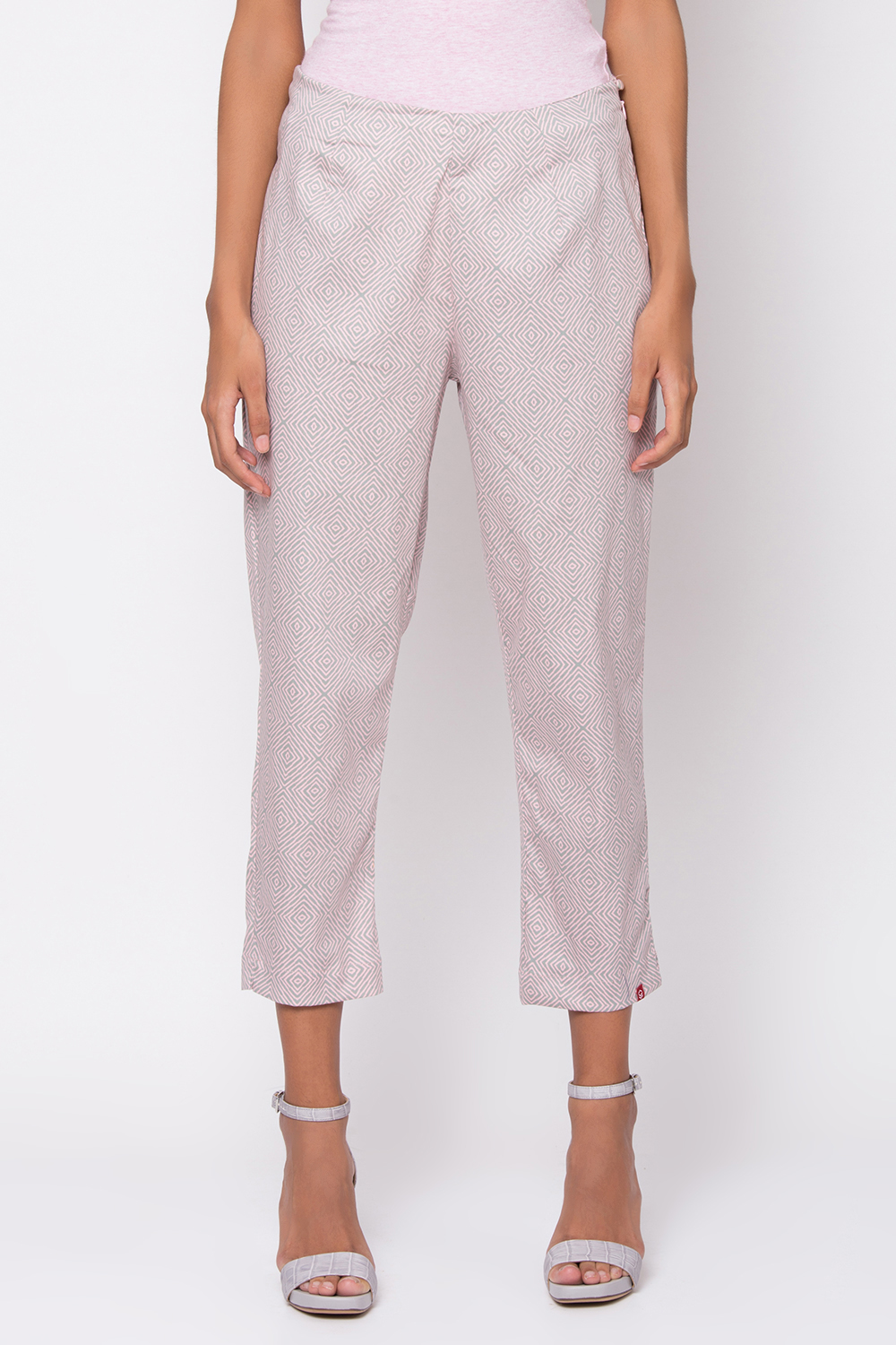 Red Cotton Printed Pants image number 0